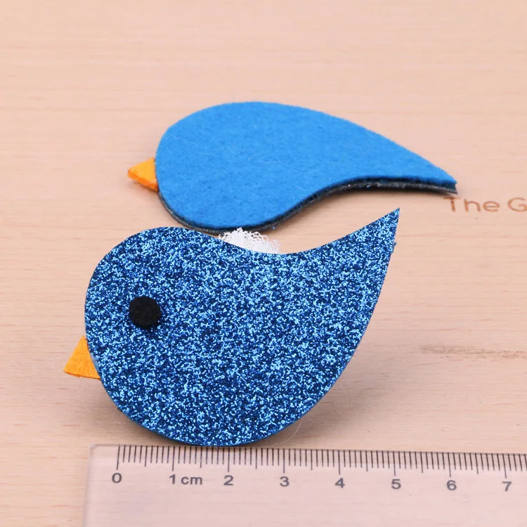 1 5pcs/Lot Glitter Kawaii Animal Bird Patch Stikers Cute Jewelry DIY Garement Hair Jewelry headband Clip Headwear Decoration 70mm - Цвет: 1