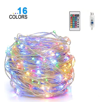 

LED Fairy Lights Garland RGB 16 Colors Changing Led String Light 5m 10m Usb Remote Control Christmas Outdoor Party Wedding Decor