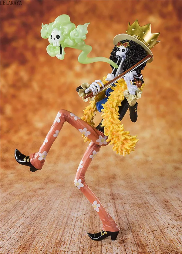 NEW hot 23cm Japan Anime ONE PIECE 20th Anniversary The Straw Hat Pirates BROOK Burukku PVC Action Figure Model Brinquedos Toys