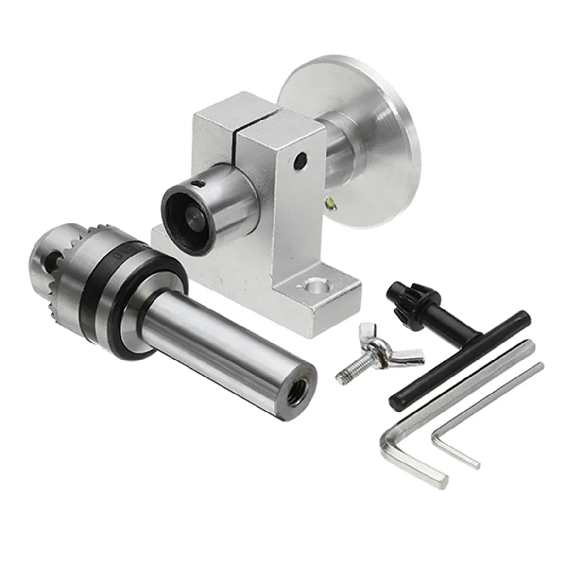 

Live Lathe Center Head with Chuck DIY Accessories for Mini Lathe Machine Revolving Centre Woodworking Tool