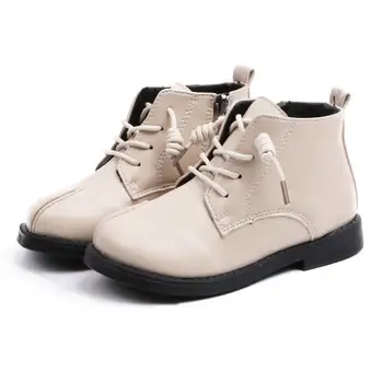 

Kids Boys Girls Winter Warm PU Leather Waterproof Boots Baby Toddler Infant Retro Shoes Short Booties With good quality