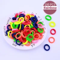 100pcs Colorful Elastic Hair Bands Mini Hair Accessories Baby Girls Kids Baby Rubber Bands Headband Decoration Hair Tie Nylon