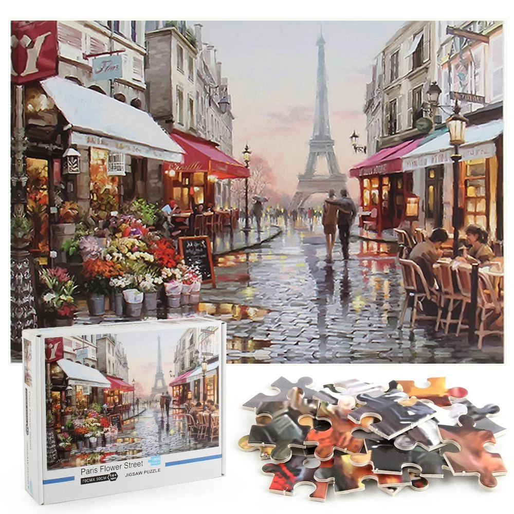 Paris Flower Street Puzzle 1000 Pieces Jigsaw Puzzle for Adults 