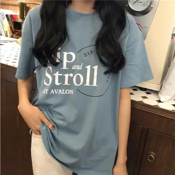 

Qooth Spring T shirt Harajuku Loose T Shirt Women Fashion Letter Printed T-shirt Tee White Tops Casual Female T-shirt QH2211