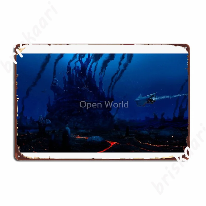 Il Manifesto Subacqueo Del Segno Del Metallo Di Subnautica Personalizza Il Manifesto Del Segno Di Latta Della Casa Del Partito Del Club