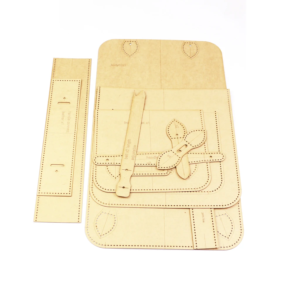 DIY Leather Craft Backpack 500gsm Kraft Paper Sewing Pattern Hollowed Stencil Template 22x24x8cm
