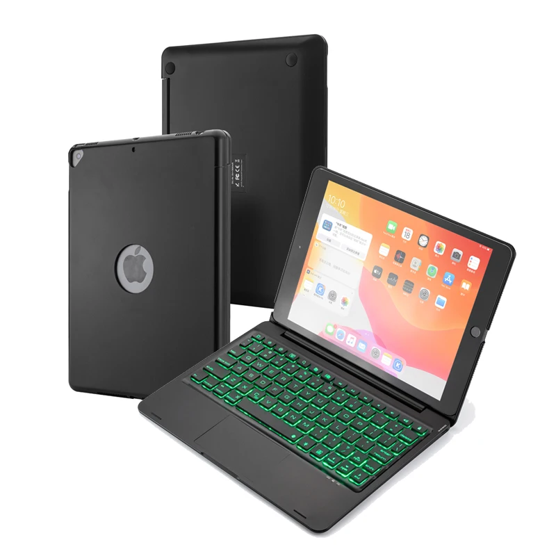 

5.1 Bluetooth wireless keyboard with mouse touchpad for iPad Pro 10.5" , All in one desgin+ 7 colors backlit+ Smart sleep/wakeup