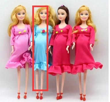 1 шт. DIY коричневые волосы настоящая беременная мама кукла есть ребенок в животе для кукол Барби детская игрушка подарок JUN Y4QA - Цвет: Синий