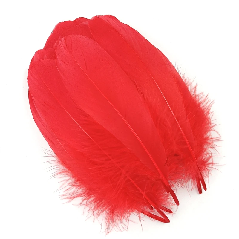 20pcs Various Red Feathers Goose Pheasant Feathers for Crafts Turkey  Marabou Rooster Plume Peacock Ostrich Accessories DIY Decor