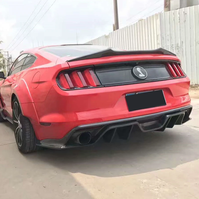 В Стиль для Ford Mustang GT V8 V6 2 двери купе углеродного волокна задней панели из углеродных волокон спойлер Mustang крыло спойлера