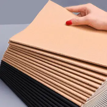 

Kraft Paper Notebook Blank Lined Journal Black Notebook For Travelers Students Church Office Writing Diary Planner CZ0046