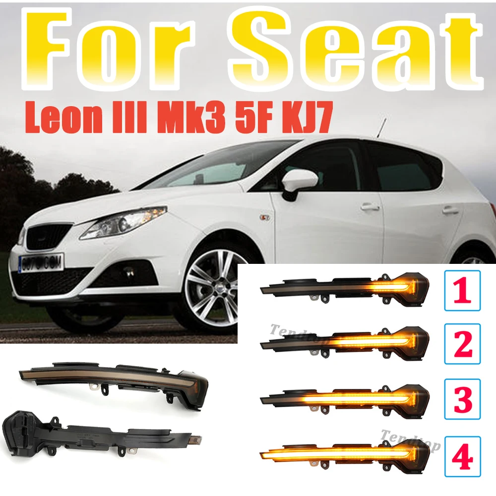 

2pcs/Lot For Seat Leon III Mk3 5F ST FR Cupra Arona KJ7 Flowing LED Rear View Mirror Indicator Dynamic Turn Signal Light