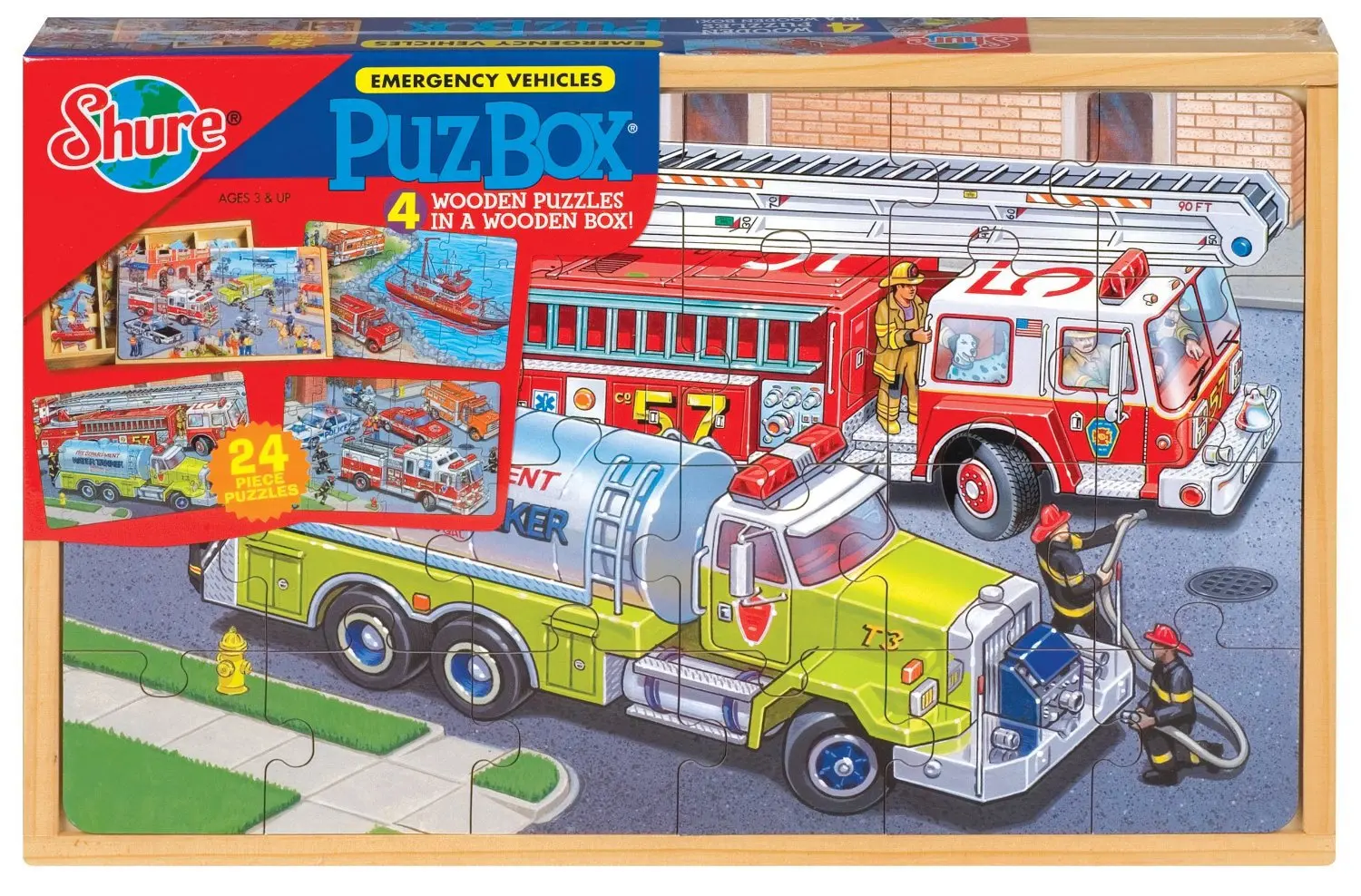 

Export America Boxed Extra-value Jigsaw Puzzle Train Farm Dinosaur Traffic Fire Truck Oceans 5-Selectable