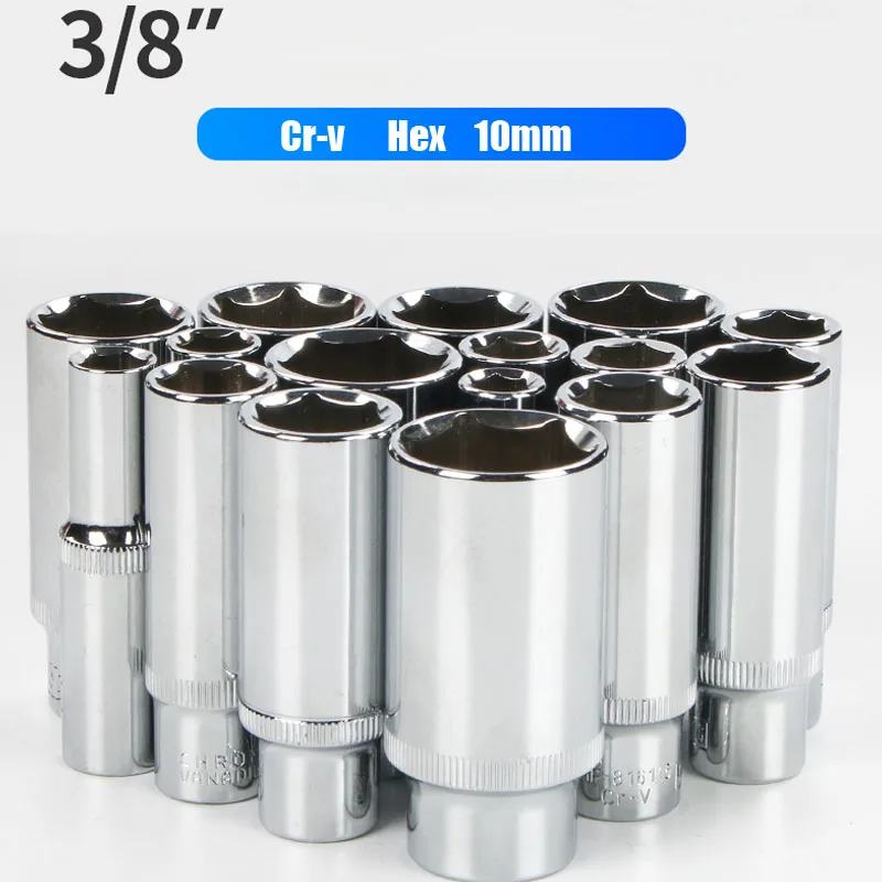 Description Picture 2 of item3/8" Drive 63mm Hex Deep Sockets Wrench Head CRV Alloy Anti-rust 6 Point Socket Set for Torque Spanner Ratchet Socket Wrench