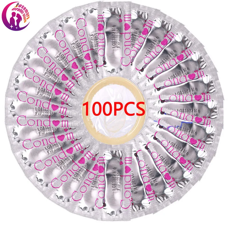 100 Pcs Condoms Adult Large Oil Condom Smooth Lubricated Condoms For Men Penis Contraception Sex Toys Sex Products