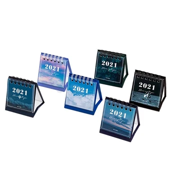 

2021 mini Calendars Creative Desktop Ornaments Portable Work Note Calendar New Year Study Work Daily Schedulel