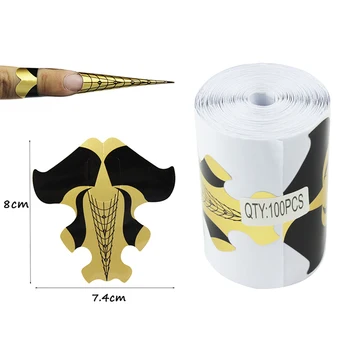 

100Pcs/roll More Design Nail Form Gel Nail Art Tip Extension Guide ToolsFor Salon Nail Form