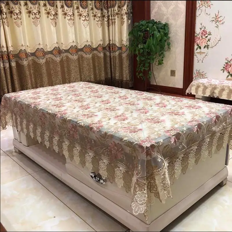  Europe luxury embroidered tablecloth table dining table cover table cloth Lace flower fabric TV cab