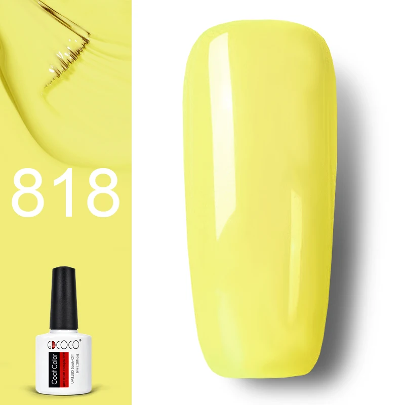 818 GDCOCO лак для ногтей nail Art Гель для дизайна Лаки 8 мл неонового цвета блестящие soak off-польский гель маникюр - Цвет: 818