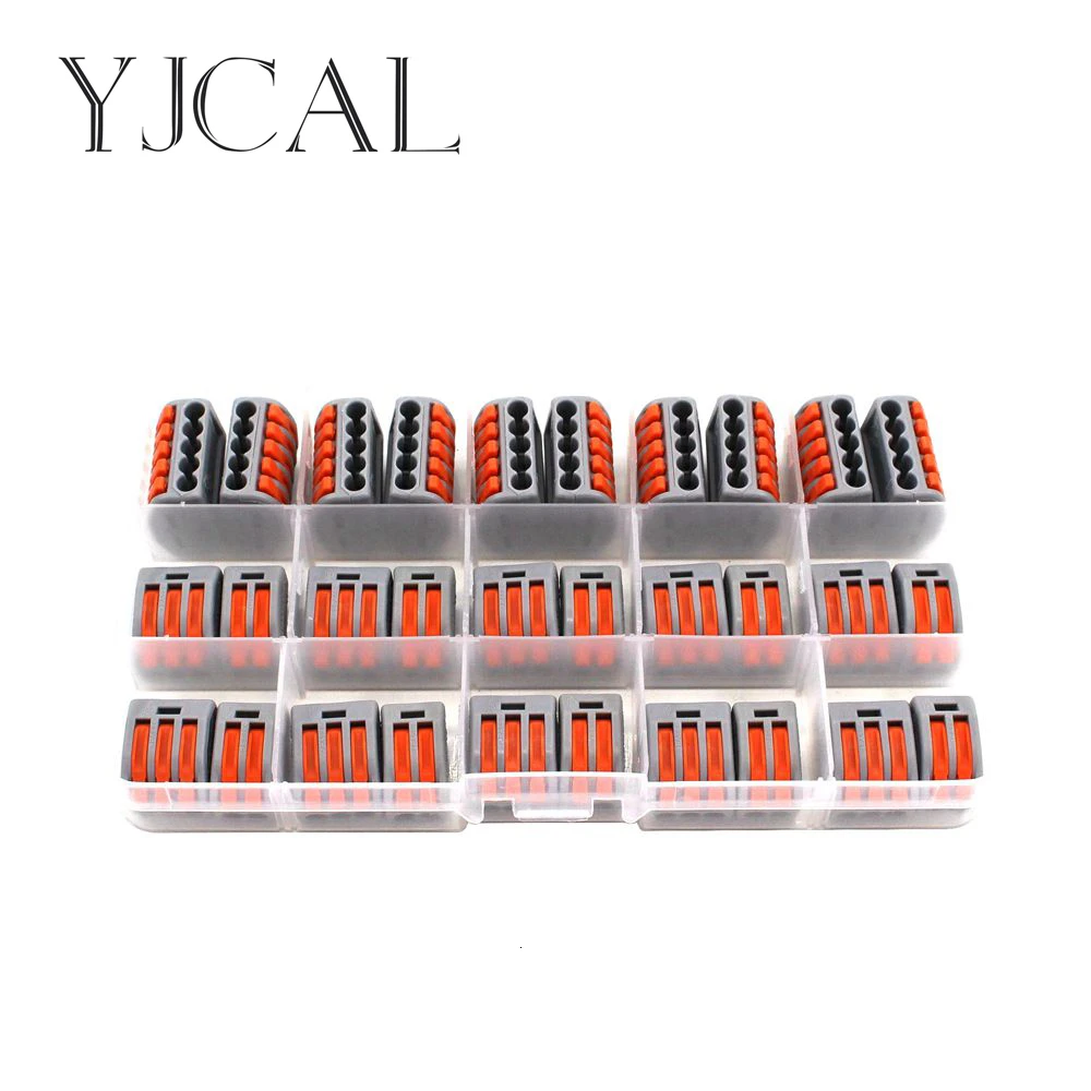 

YJCAL 30 PCS BOX Fast Wiring Connector Push-in Terminal Block Electrical Cage Spring Universal Household Combination Suit