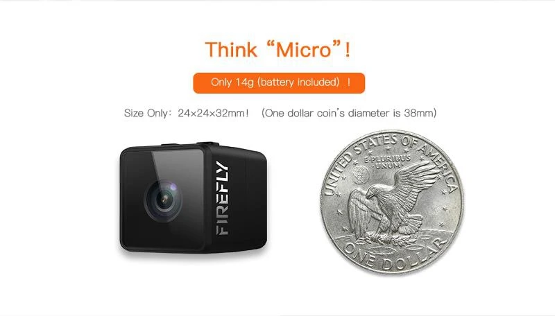 Hawkeye Firefly микро Экшн-камера мини-камера 160 градусов HD 1080P DVR встроенный микрофон для FPV RC Дрон с кабелем