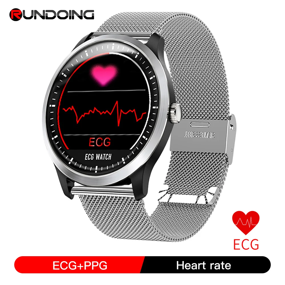 RUNDOING N58 ECG PPG Смарт часы с электрокардиографом ЭКГ дисплей holter пульсометр Монитор