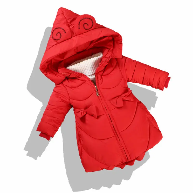 

Girls Winter Down Coat New Children Fashion Thick Cotton Outerwear Kids Snowsuits Clothes For Girls Warm Long Hooded Jackets