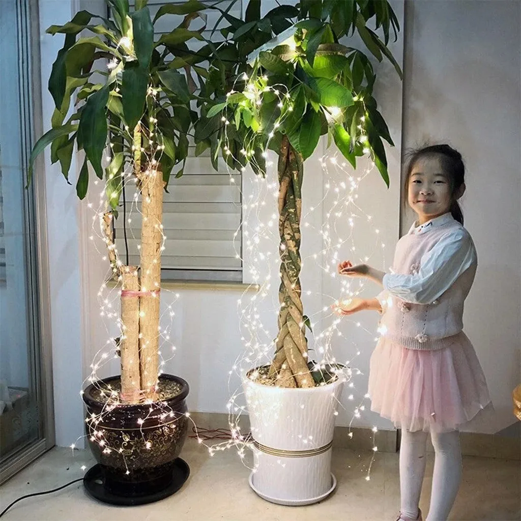 Christmas Beautiful Copper Wire Led String Lights Holiday Lighting Fairy Garland For Christmas Tree Wedding Party Decoration New