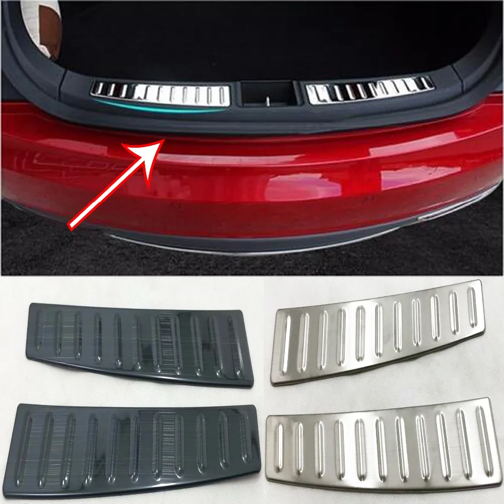 

For Tesla Model S 2014 2015 2016 2017 Accessories Rear Bumper Trim Car Trunk Sill Scuff Plate Protector Stainless Steel Pedal
