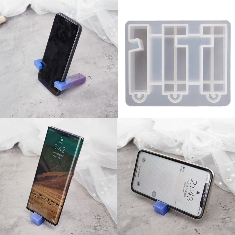

Protable Mobile Phone Stand Silicone Resin Mold Phone Holder Keychain Mold Tool