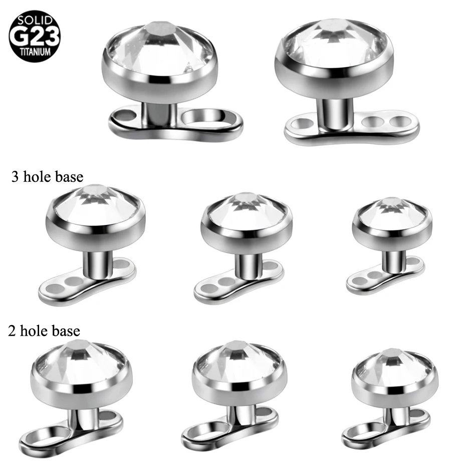 10 teile/los Titan Micro Dermal Piercings Set Dermal Anchor Basis & Tops Skinner Diver Dermal Top Basis Piercings Körper Schmuck 14G – Detail 8