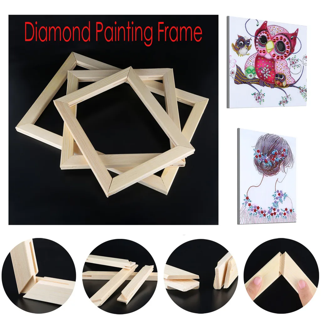 5D DIY Diamond Painting Frame Photo Picture Frame DIY Cross Stitch Embroidery Wooden Canvas Diamond Painting Frames