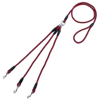 

Heavy Duty 3 Way Dog Coupler Leash Splitter Triple No Tangle Nylon Pet Leash for Walking Three Dogs 3 in 1 Traction Rope