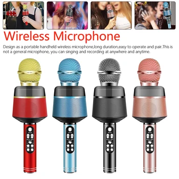 

Wireless Bluetooth Karaoke Microphone Professional Speaker KTV Music Player Singing Recorder Handheld Condenser Mic Singing
