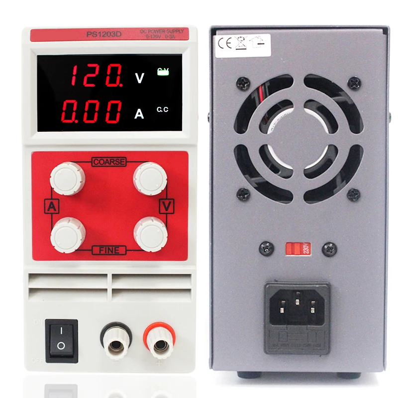 

PS1203D 0.1V 0.01A LED Digital Display Double potentiometer precise adjustment professional switching DC power supply switch