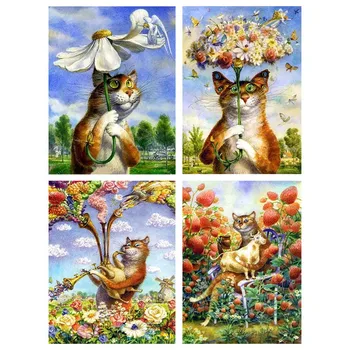

5D Diamond Painting "Long body cat "Diamond Embroidery Cross Stitch Rhinestones Decor Home Gift CNN