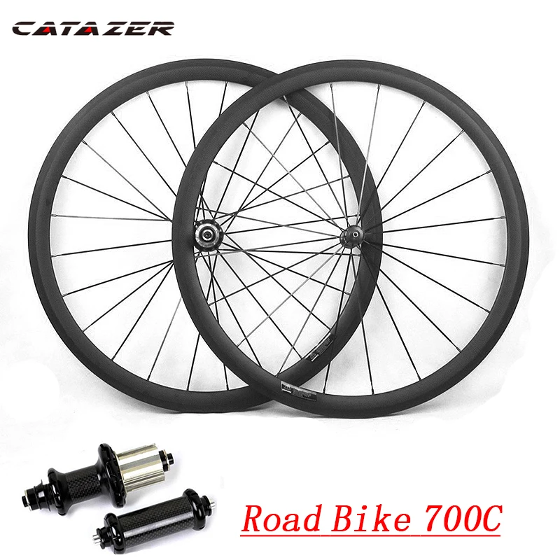 700C Carbon Bicycle Wheelset 23/25mm Wide 38mm 50mm 60mm 88mm R36 Hub Super Light Road Bike Basalt V Brake Surface Carbon Wheels