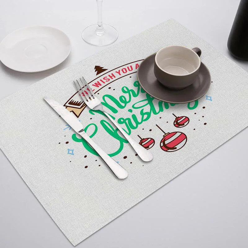 

TTLIFE Christmas Decor Tableware Durable Dinner Table Placemat Bowl Cup Pads Drink Coasters Tea Party Kitchen Accessories
