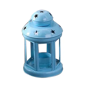 

Top Handle Portable Home Decor Dinner Windproof Stars Iron Structure Dining Room Ornament Wedding Hotel Hollowed Candle Holder