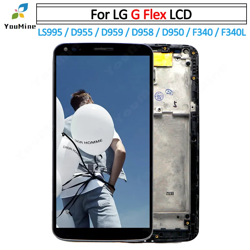 Протестирован для LG G Flex ЖК-дисплей с рамкой сенсорный дигитайзер для LG G Flex D950 D955 D958 D959 F340 LS995 lcd