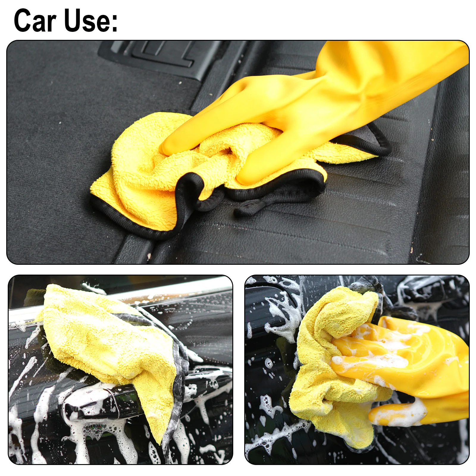 5pcs, Double-Layer Microfiber Car Cleaning Towels - Soft, Thick, And  Absorbent - Perfect For Drying And Washing Your Car