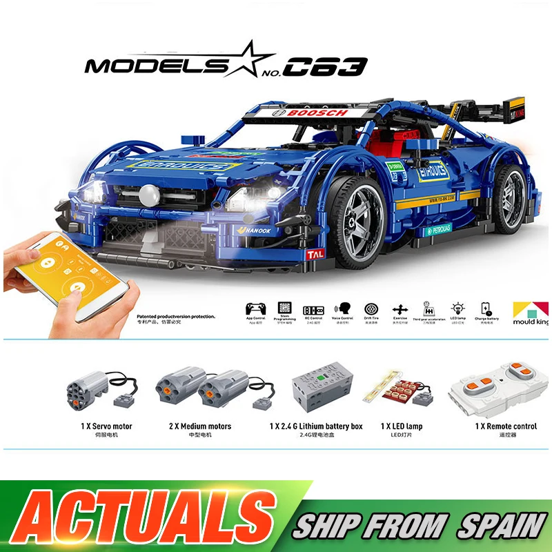 

DHL Yeshin 20005 Technic App Control Blue Racing Car Set Compatible With legoing MOC-6687 Building Blocks Bricks RC Cars Kid Toy