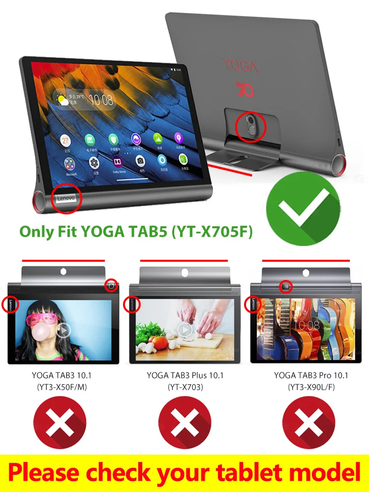 Чехол для lenovo Yoga Tab5 YT-X705F, умный чехол для lenovo Yoga Tab 5, 10,1 дюймов, чехол для планшета, чехол, защитная пленка+ стилус