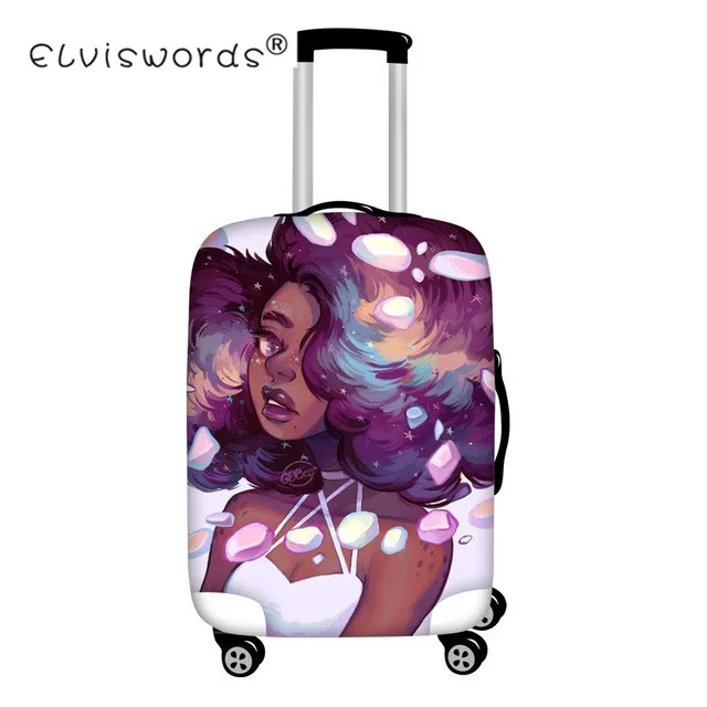 HMC1714 Чехол для багажа ELVISWORDS Afro Girl, водонепроницаемый чехол для путешествий, чехол для костюма, багажные бирки, портативный Эластичный Защитный чехол для костюма - Цвет: HMC1714