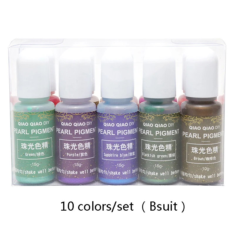

10color/set UV Resin Coloring Dye Colorant Resina Pigment Pearl Resin Dye Epoxy Resin Pigment DIY Jewelry Making Handmade Crafts