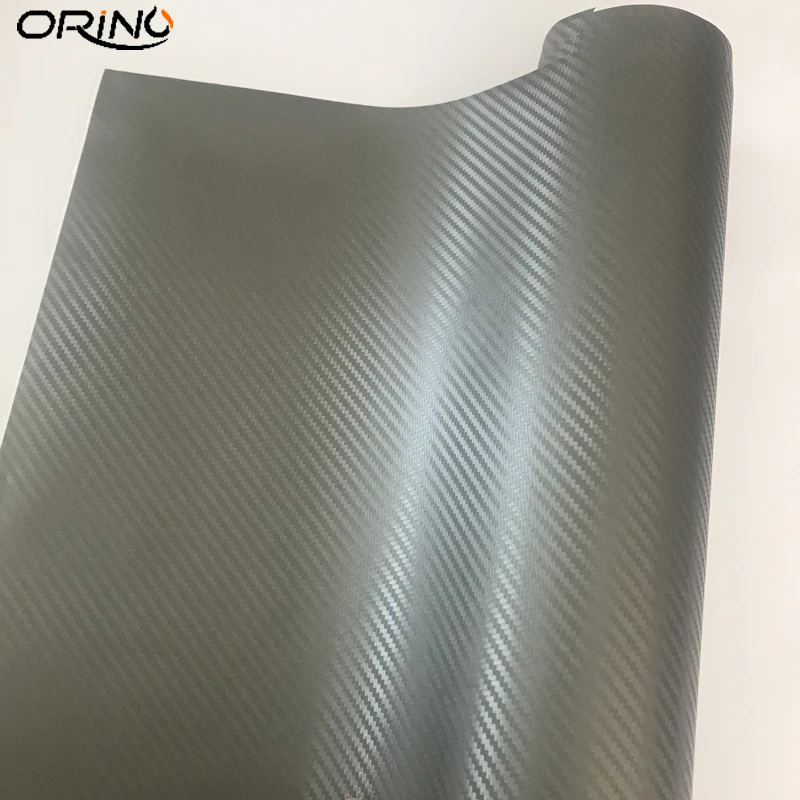 3D Carbon Fiber Grey Vinyl Wrap Sticker-2