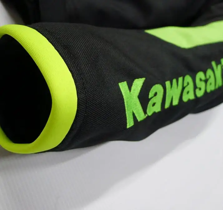 Для KAWASAKI мотокросса команды костюм Оксфорд мотоциклетные гоночные куртки ветрозащитный Теплый костюм с защитной экипировкой