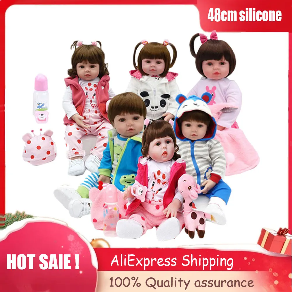 19 inch Reborn Baby Doll Boy Girl Full Silicone Vinyl Doll Can Bath Soft And Realistic Toys Birthday Christmas Gifts