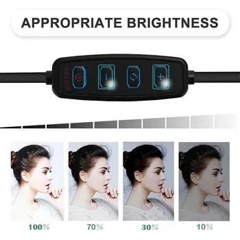 

8inch Photography LED Selfie Ring Light Dimmable Camera Phone Video Photography Holder Lighting Phone Lamp For Youtube Ring V4R3