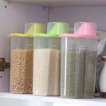

2.5L Food Grade Plastic Grains Storage Jar Snack Food Cereal Container Kitchen Refrigerator Organizer Containers